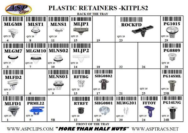 PLASTIC RETAINER ASSORTMENT #2